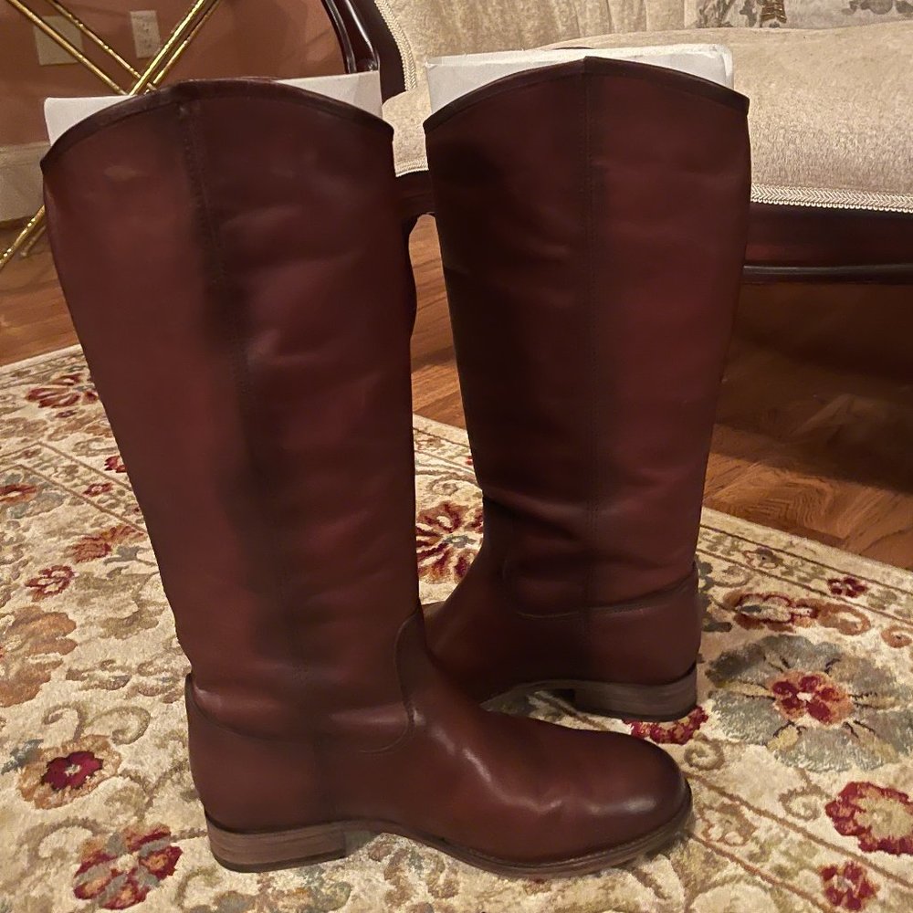Frye Melissa Button 2 Boots Extended Calf Cognac
